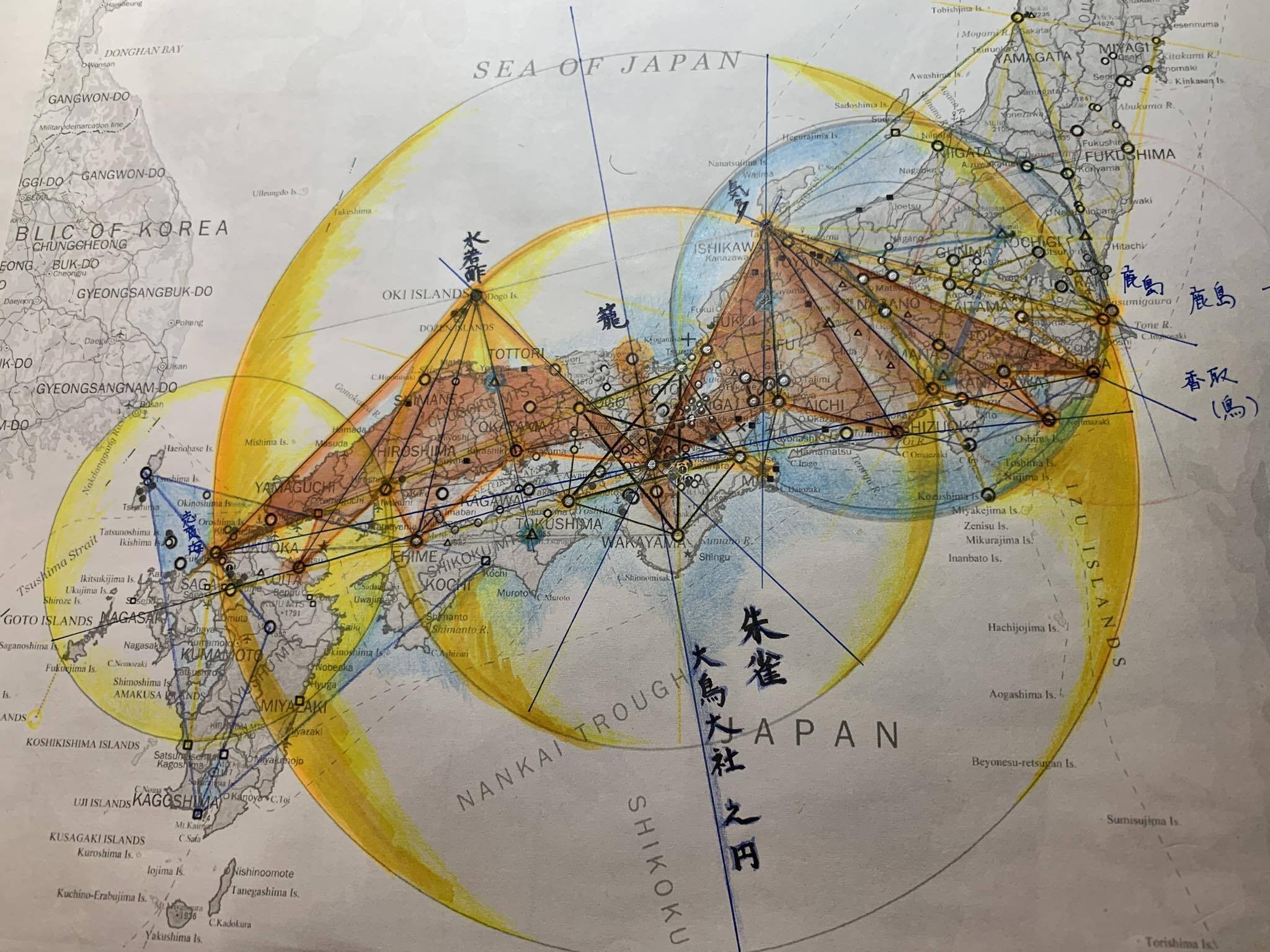 神社を結んでできる『地上絵』について｜穂志比古