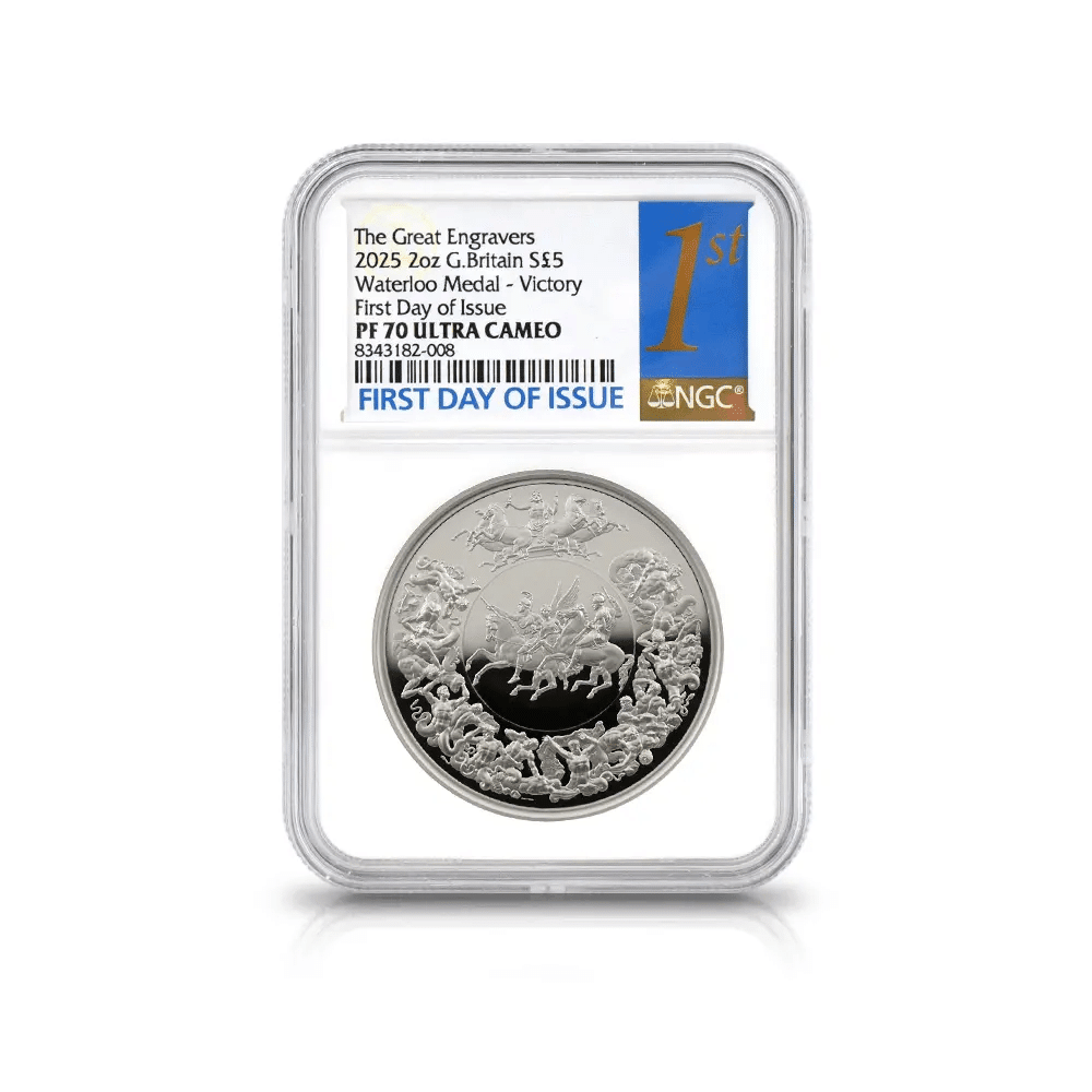2025 チャールズ3世 ワーテルロー・メダル - 勝利 5ポンド2オンス銀貨