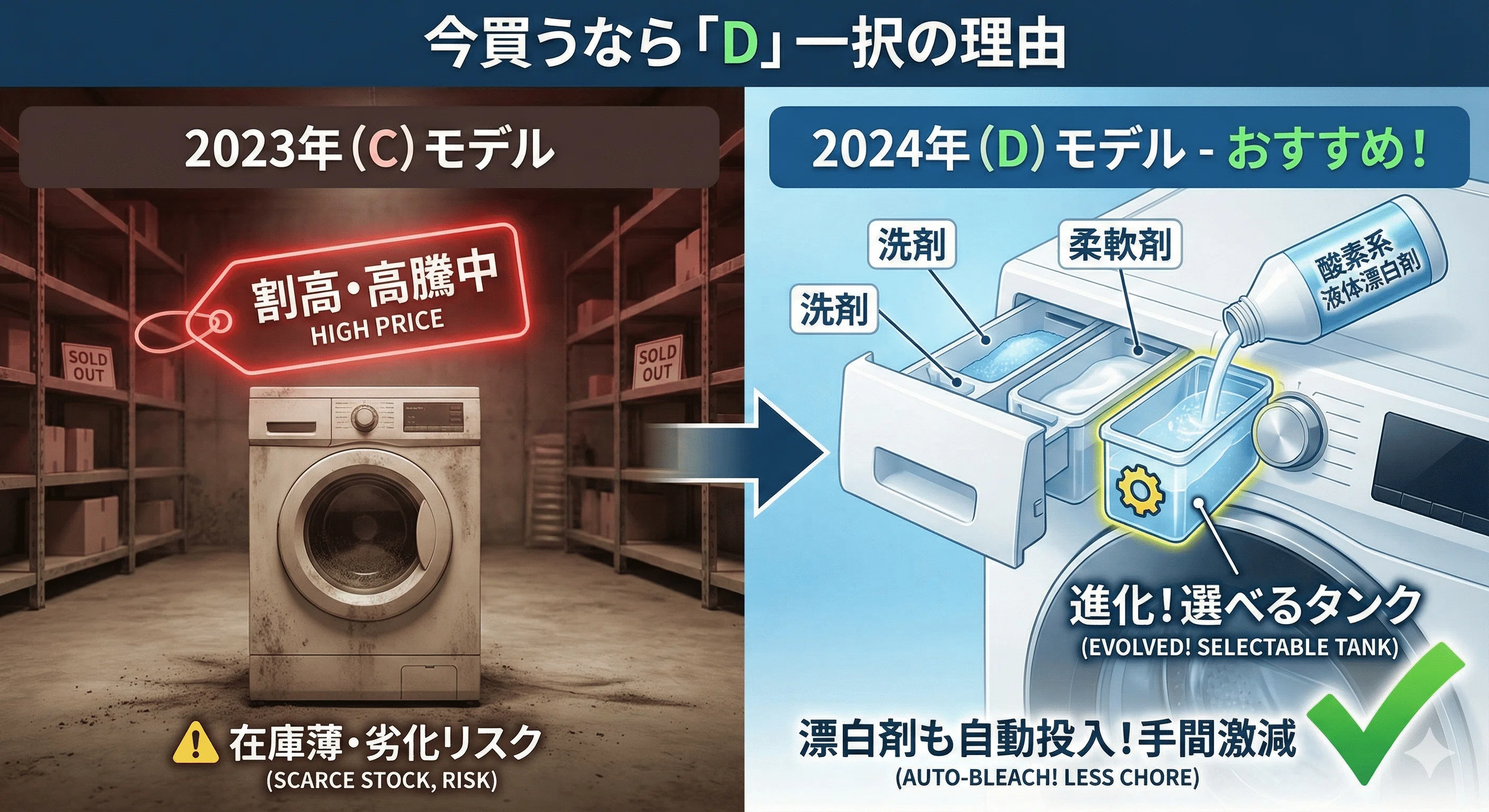パナソニック ドラム式洗濯機の型落ちどれがいい？全モデルの違いを 