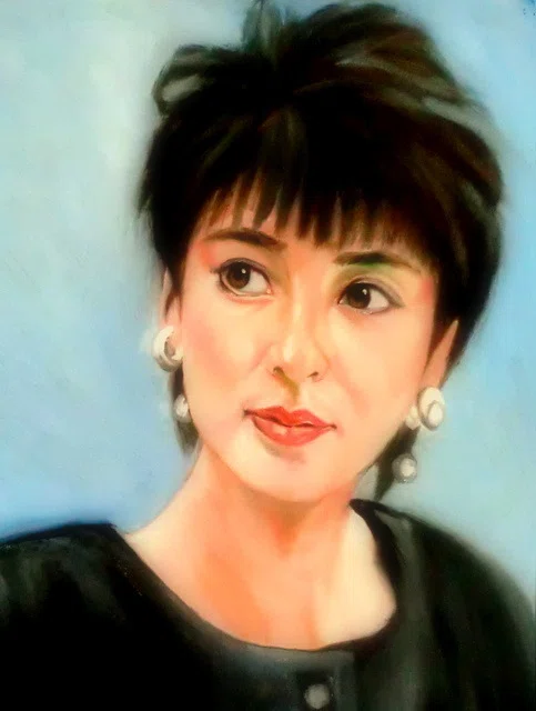 都志良三肖像画大全（57）藤圭子さん ( 1951 - 2013 ) Japan を描く