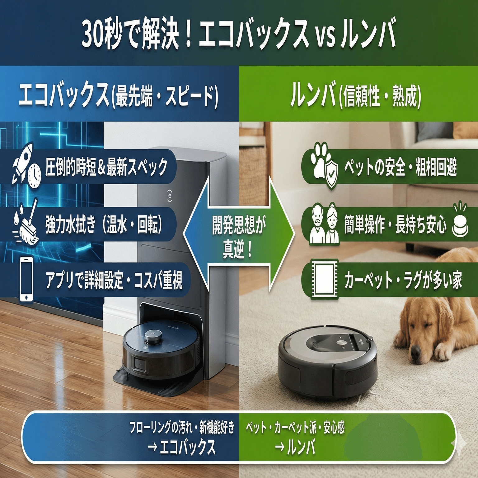 エコバックスとルンバの違いを比較！どっちがいい？｜家電マニア@※当