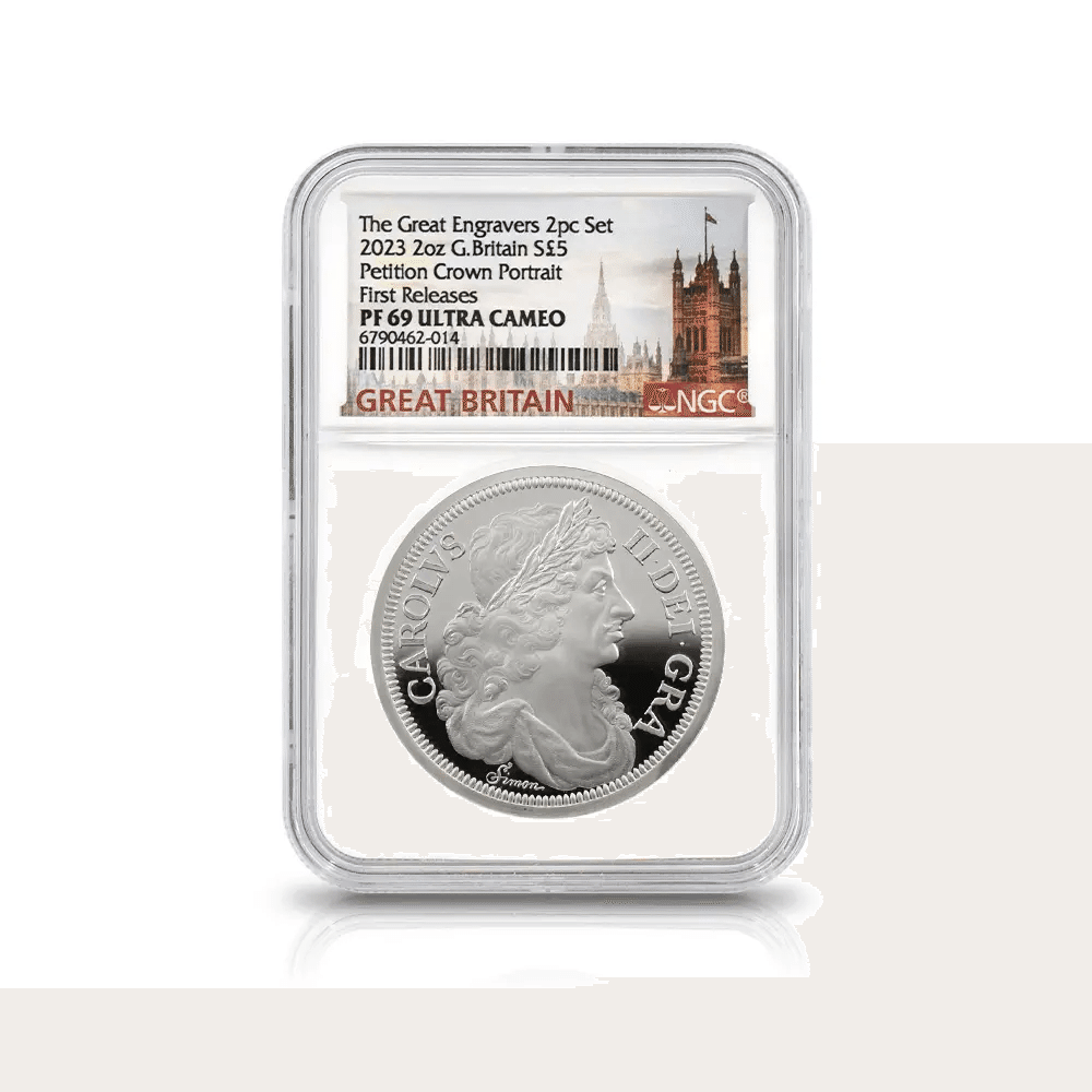 2023 チャールズ3世 ペティションクラウン 5ポンド2オンス 銀貨2枚