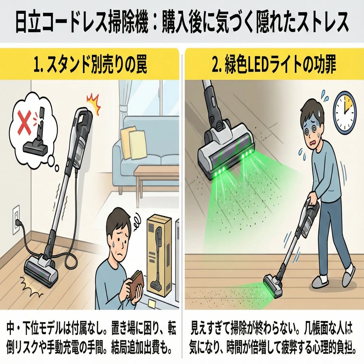 日立コードレス掃除機のデメリットを暴露｜「軽さ」の裏にある5つの 