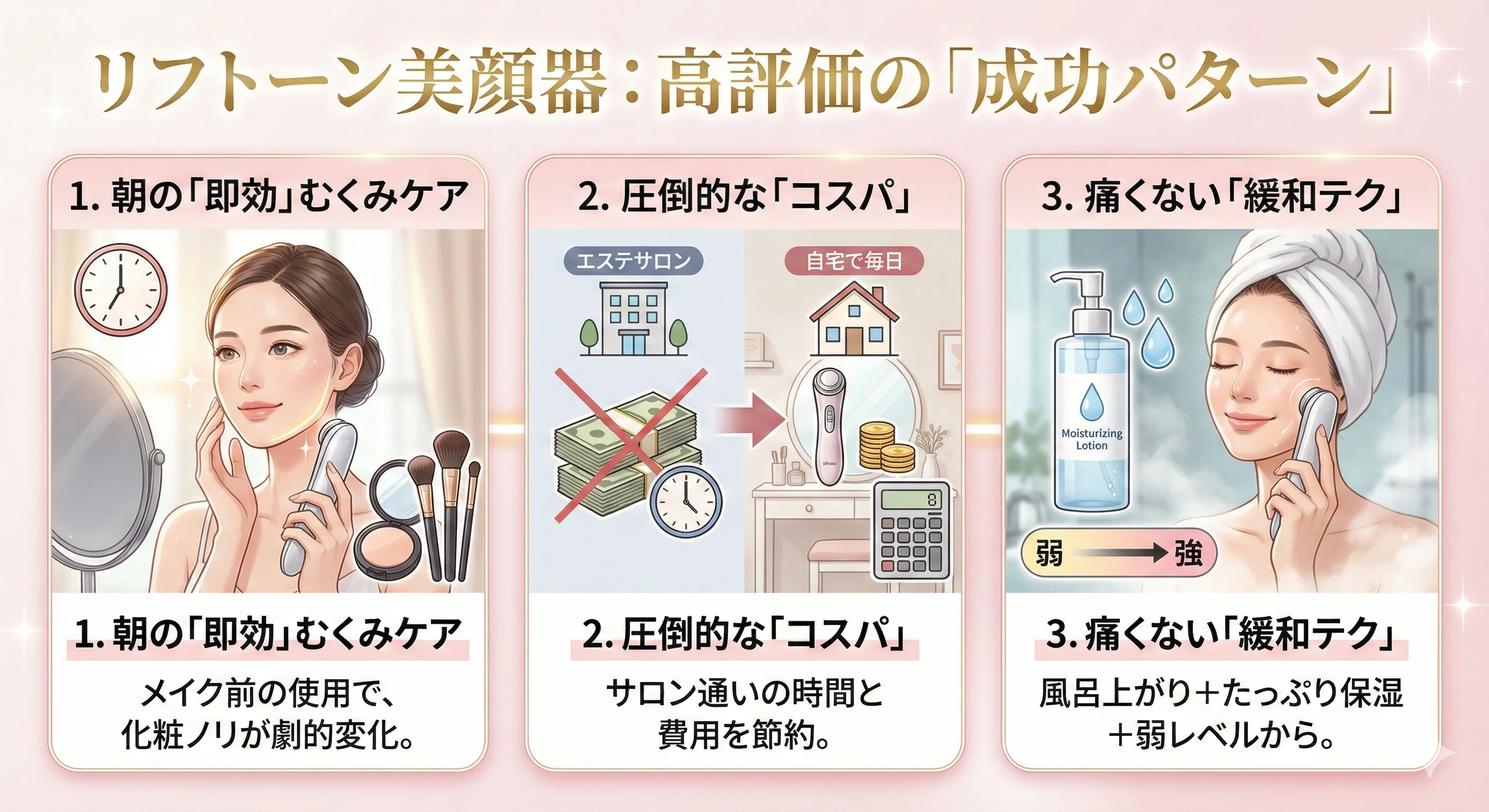 リフトーン美顔器「悪い口コミ」は本当？「買って後悔する人」と「効果