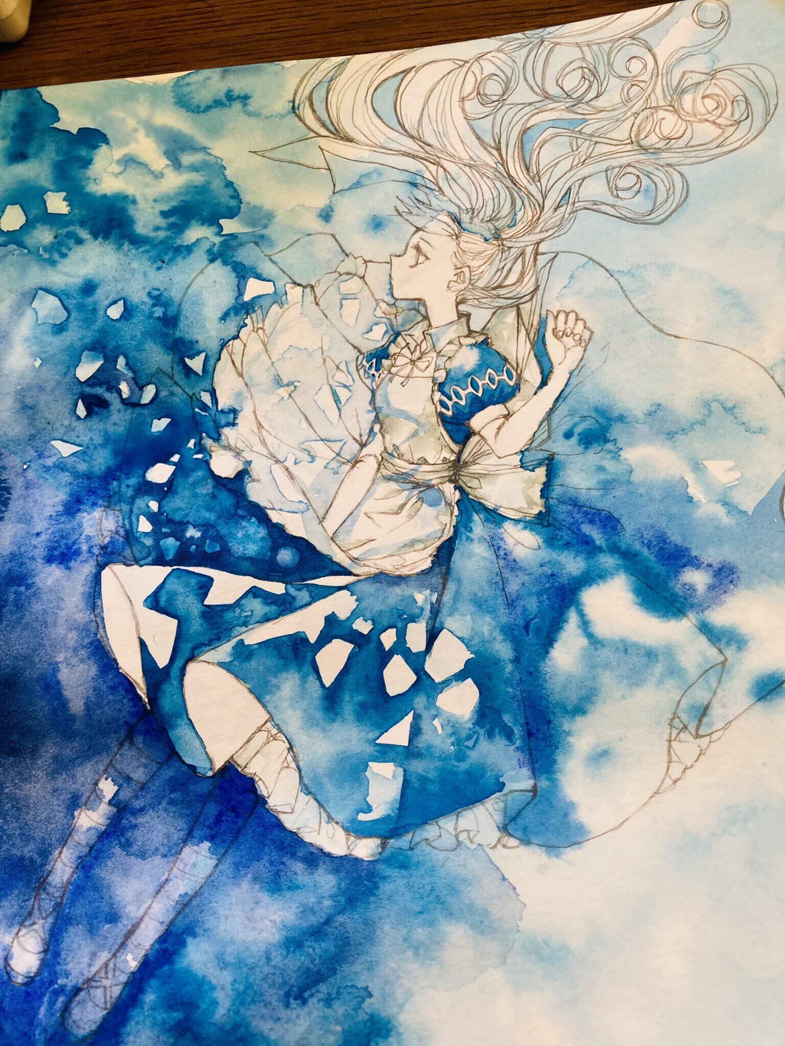 水彩描く過程メモ｜青眼鏡