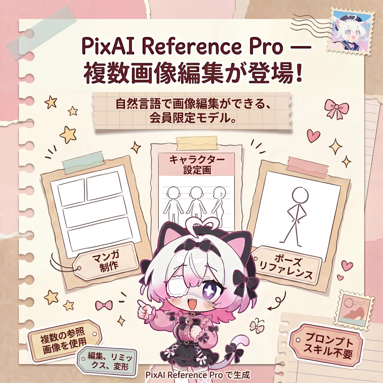 やばい】緊急レポ PixAIアップデート：自然な言葉で複数画像を編集