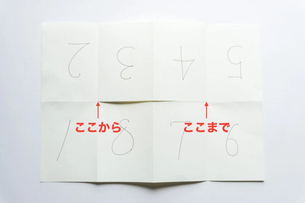 小冊子切れ目の位置
