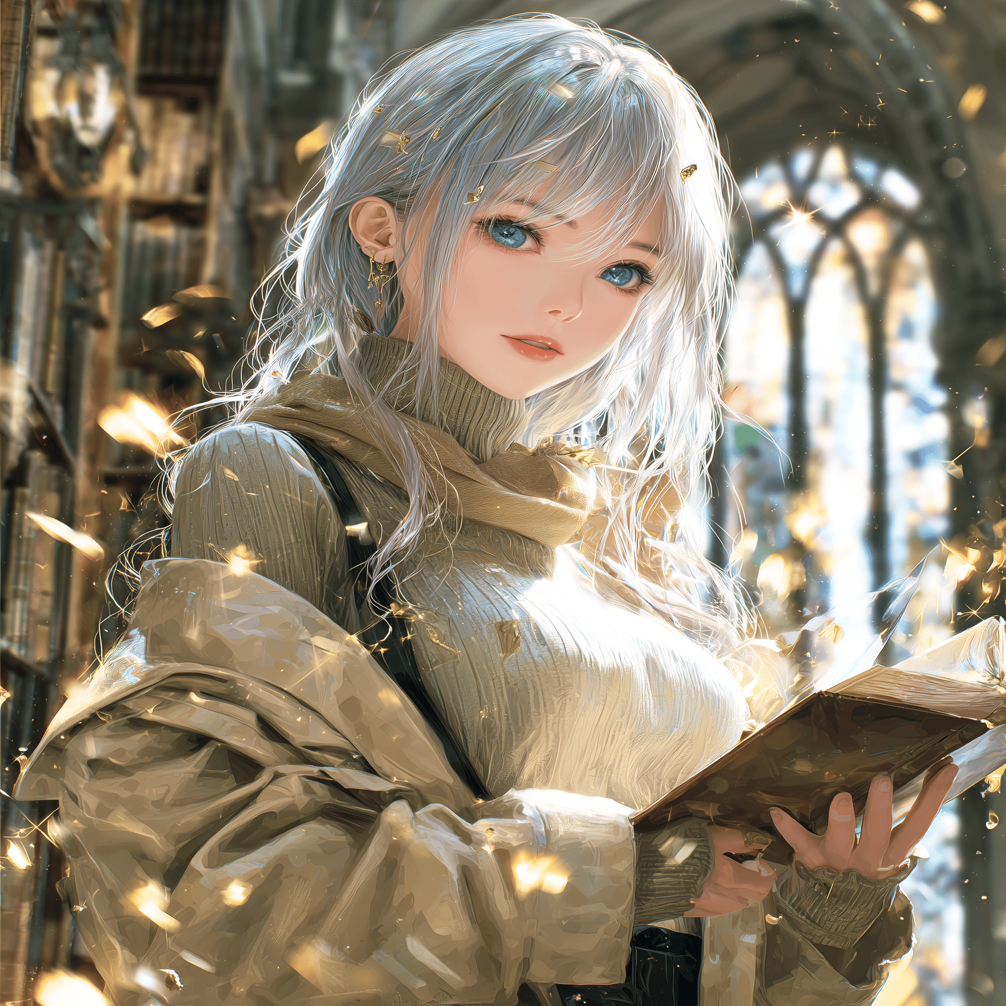 風がめくる、ページの先に【画像生成AI/4コマ漫画/Gemini/AIイラスト