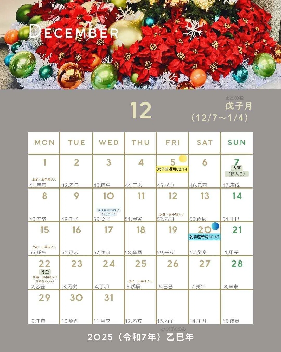 暦・干支】☆12月の干支☆ 2025年（42,乙巳年）｜星と心☆ の中の人