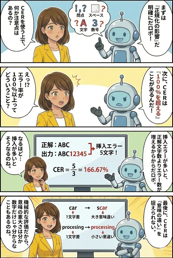マンガで理解]CER（Character Error Rate：文字誤り率）ってなんだ