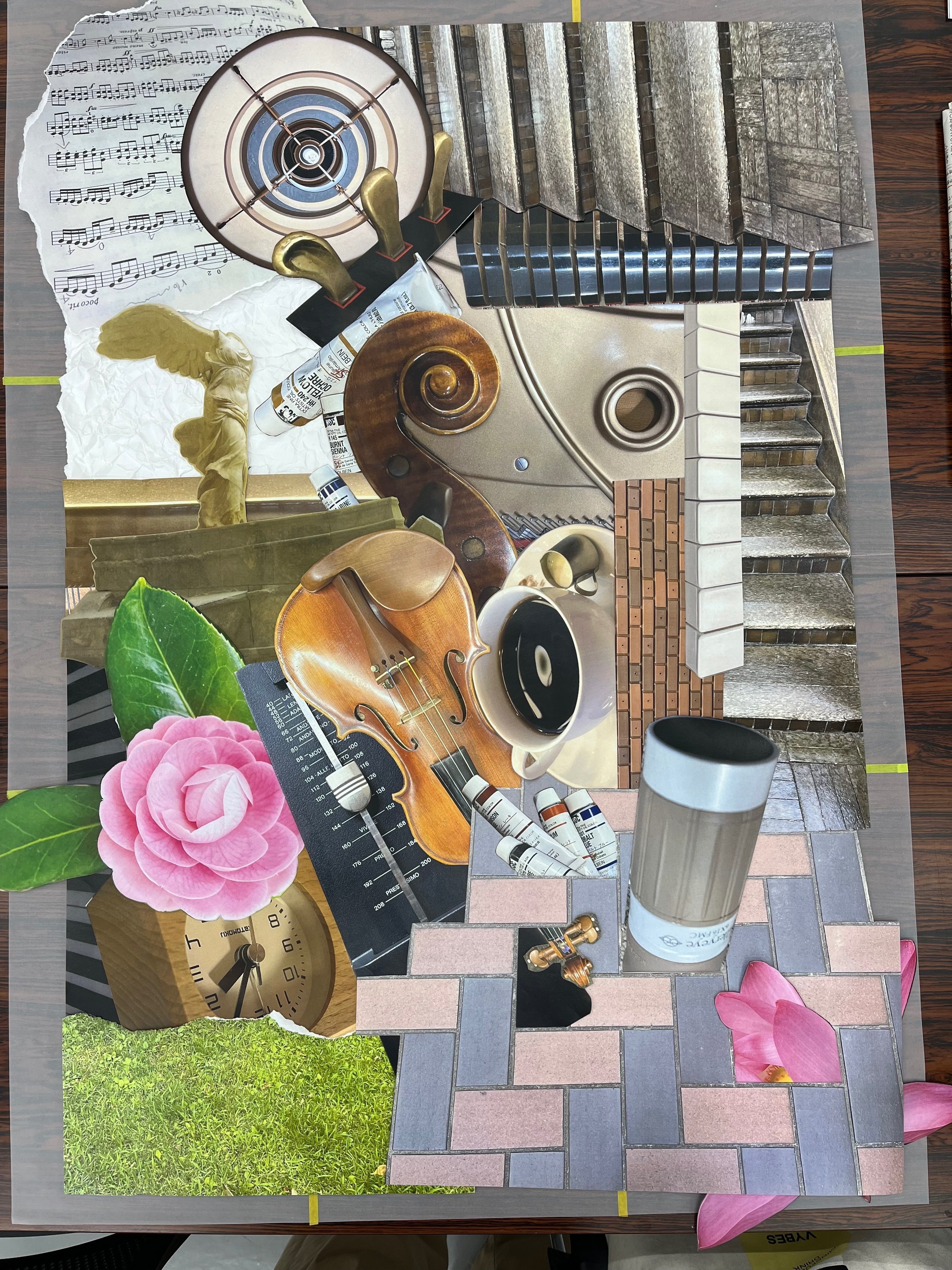 コラージュと油彩｜coomin