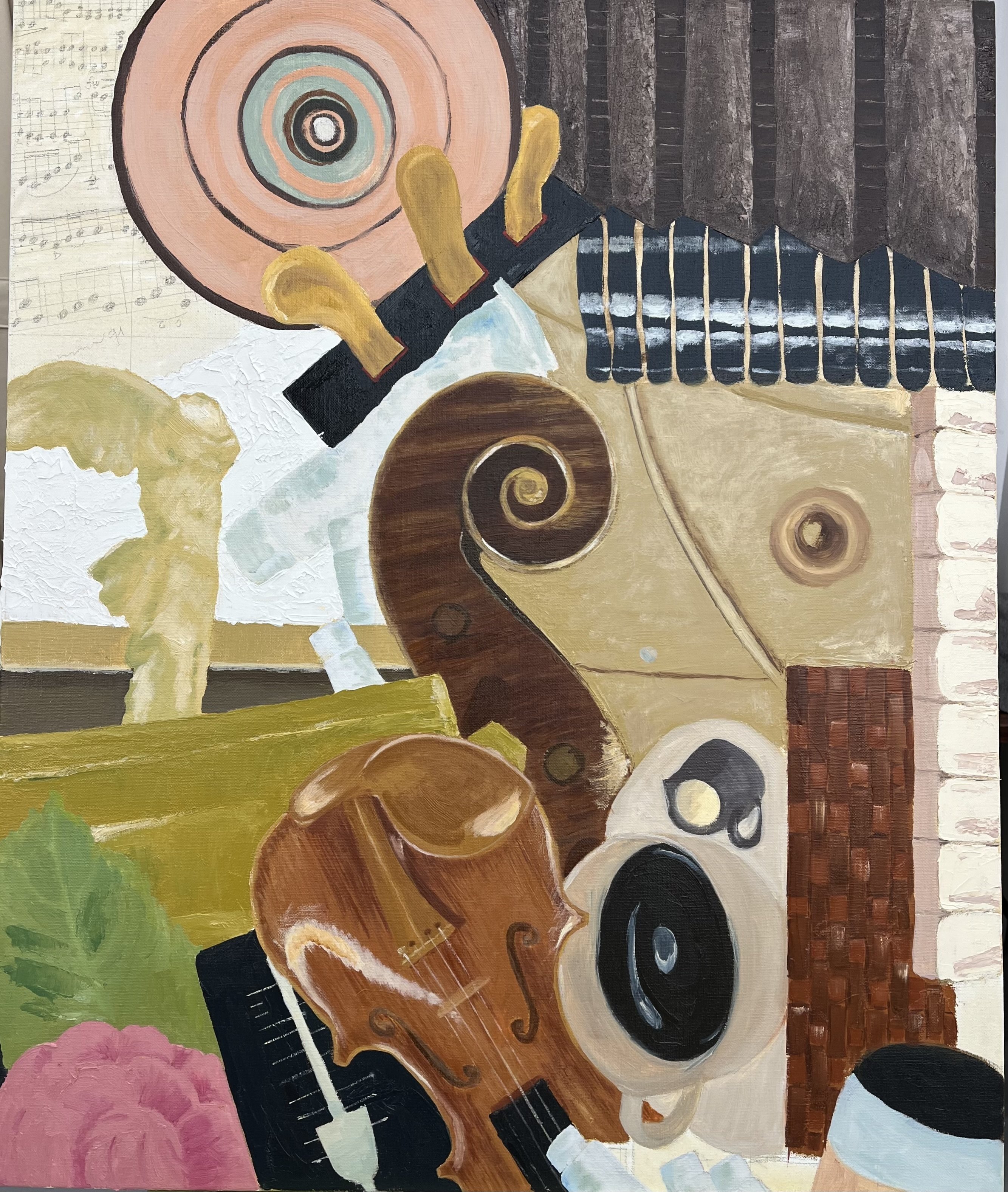 コラージュと油彩｜coomin