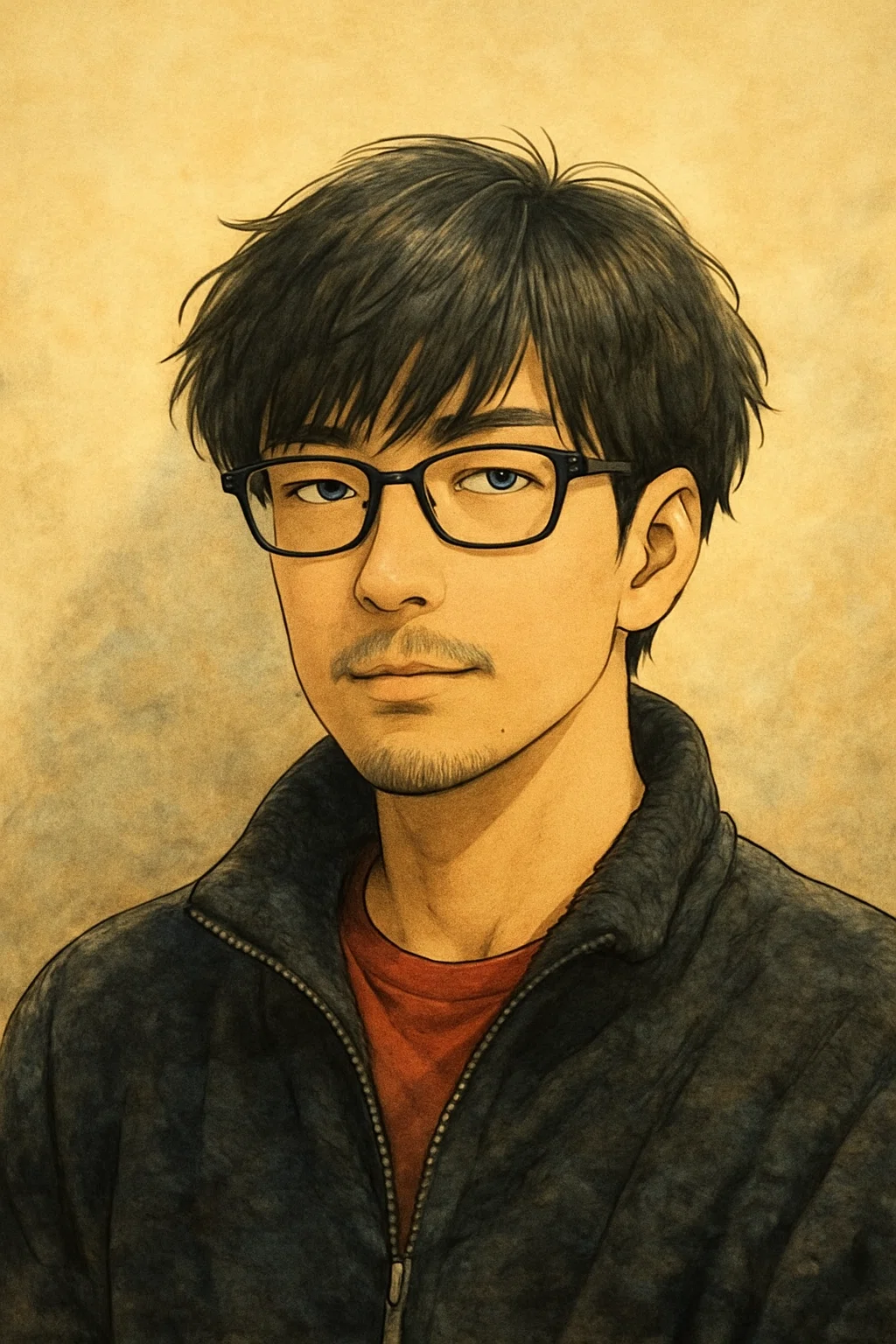 自画像イラスト｜*Ⅲơ₃ơⅢ*栗英田テツヲ