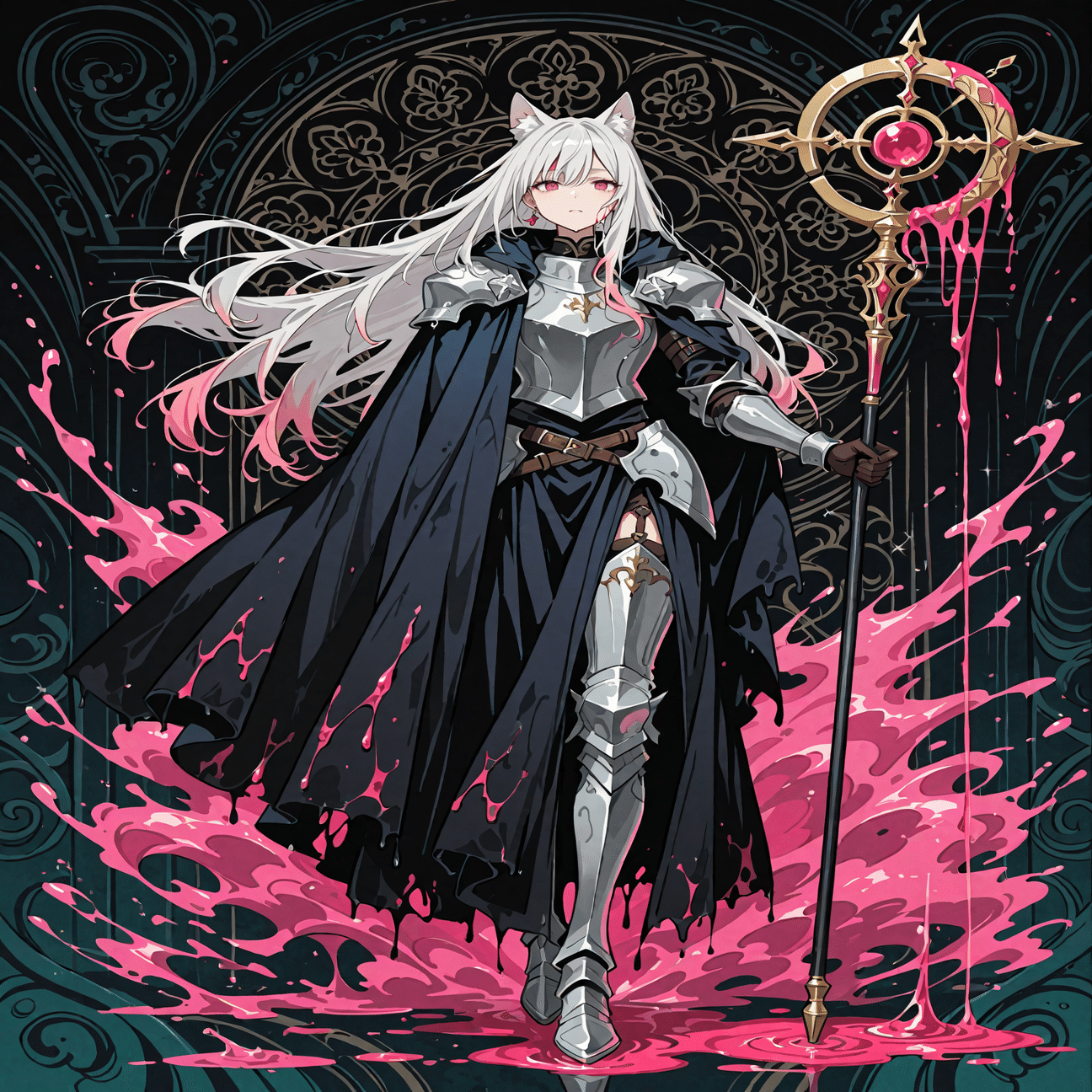 ダークファンタジーコレクション 何を描くか」より「何で描くか」。アルコールインクで滲ませる、ダーク