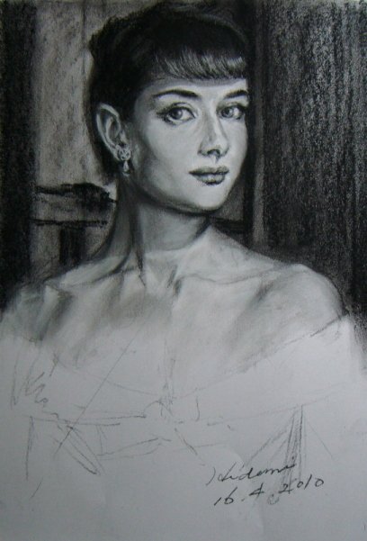 一日一絵（18）オードリーヘップバーンを描く｜都志良三