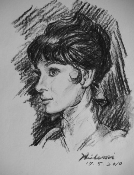 一日一絵（18）オードリーヘップバーンを描く｜都志良三