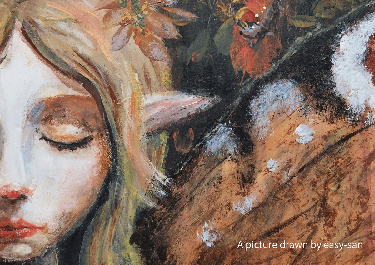 祈りが聴こえる絵画『羽音 祈り』｜幻想と“澄んだ静けさ”を描く作品｜ASUKA