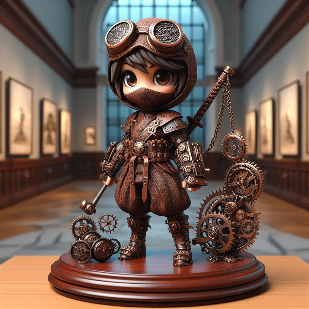 中級AI講座・画風開発《スチームパンク風の立体造形》｜茜町春彦