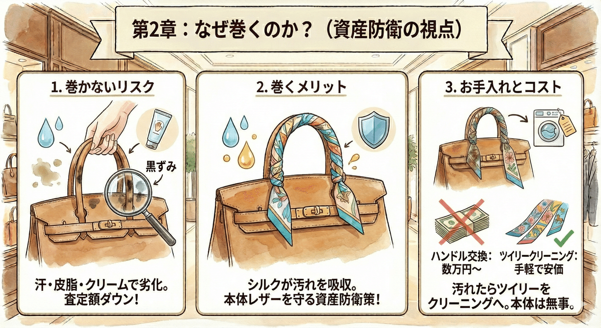 保存版】エルメス・ツイリーの美学と実用：バッグを守り、彩るための