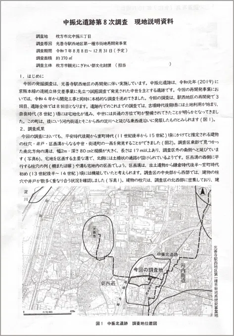 中振北遺跡 地図 調査地位置図