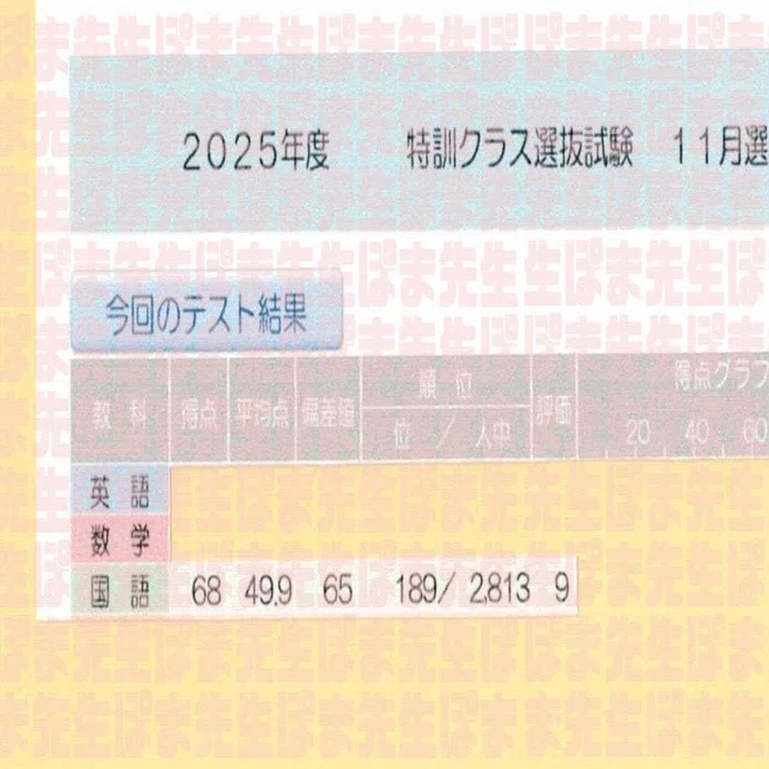 早稲アカ 特訓クラス選抜試験 11月 結果（SK選抜試験 合格基準 