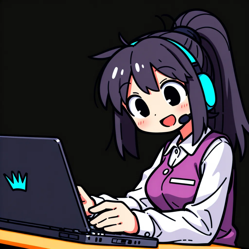 mellow_pencil-XL-v1.0.0生成例: デフォルメされた丸顔の少女のアニメイラスト