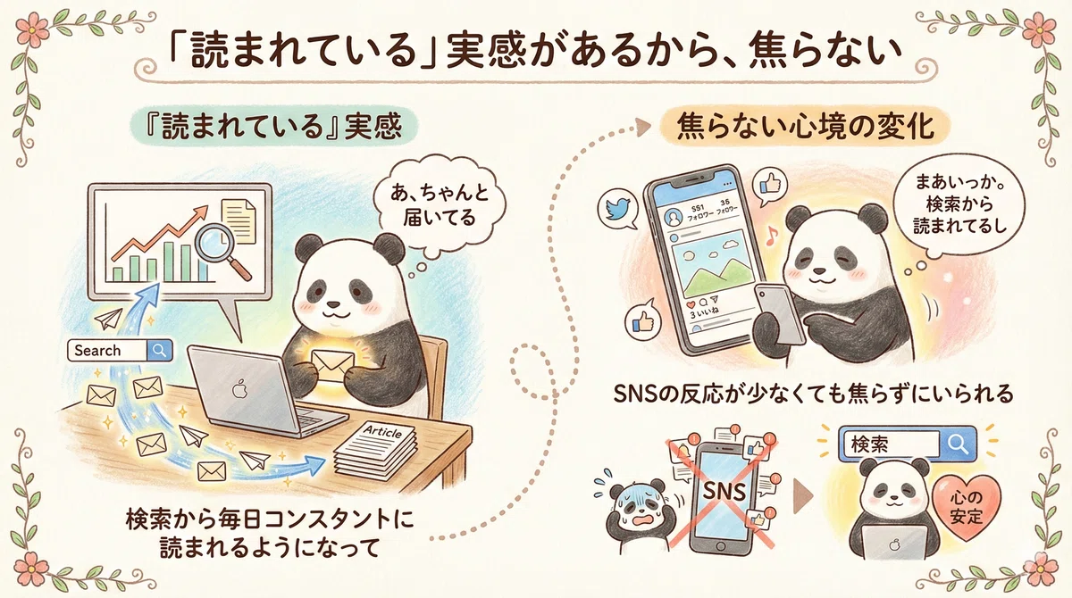 読まれていると感じられれば、焦って行動する必要がない。