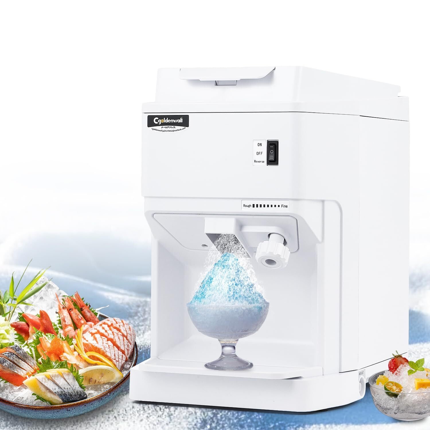 業務用、家庭用　かき氷機 ホワイト 夏の必需品！CGOLDENWALL 業務用かき氷機で最高のひんやり体験を