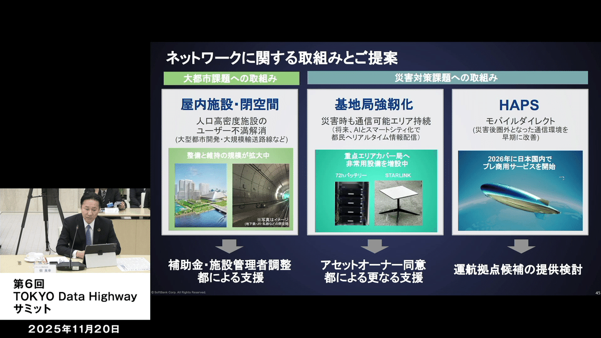 東京都—StarlinkからHAPS、IOWNまで通信4社が示す「インフラ強靭化」の