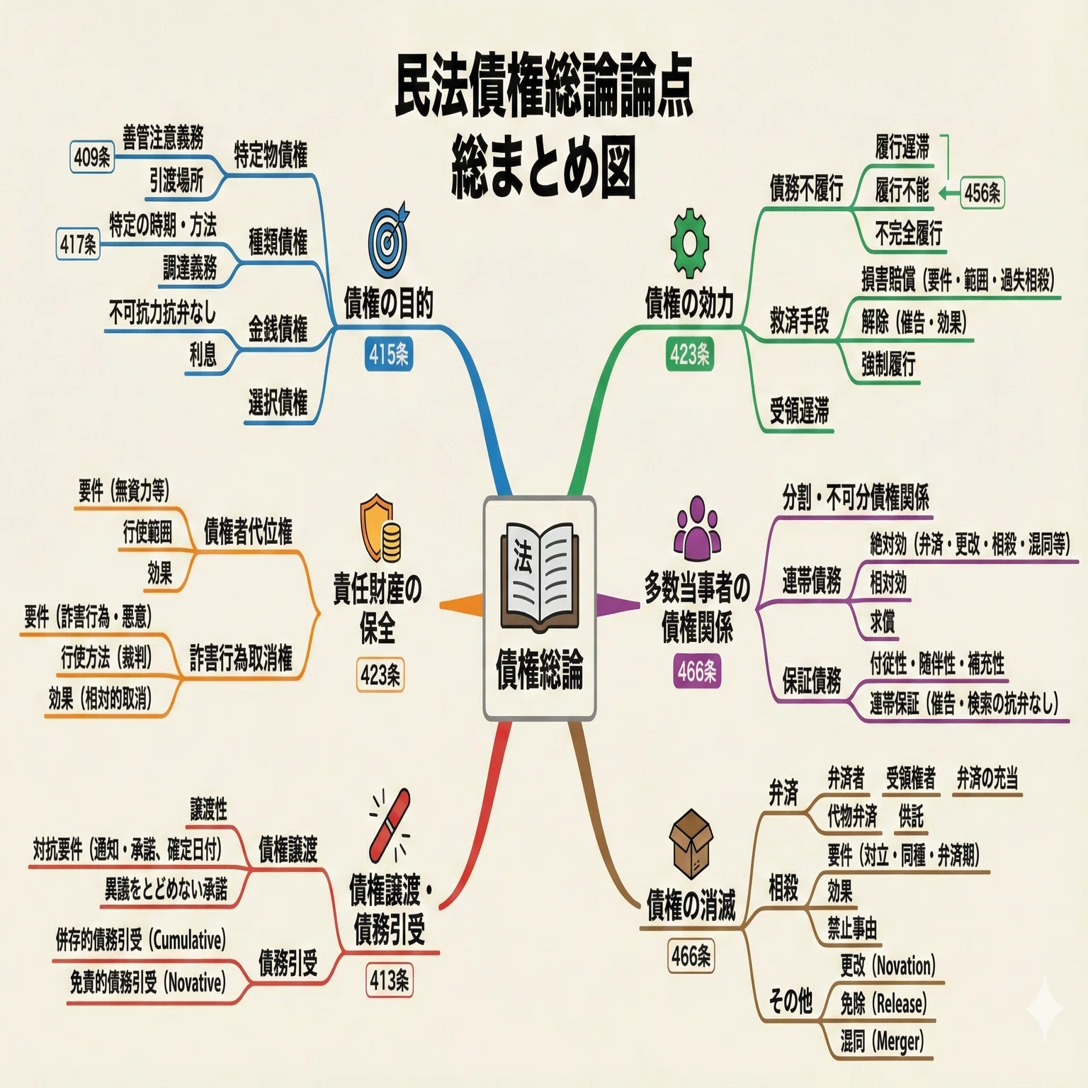 128】総まとめ図「民法編」／令和8年度行政書士試験対策｜法令択一
