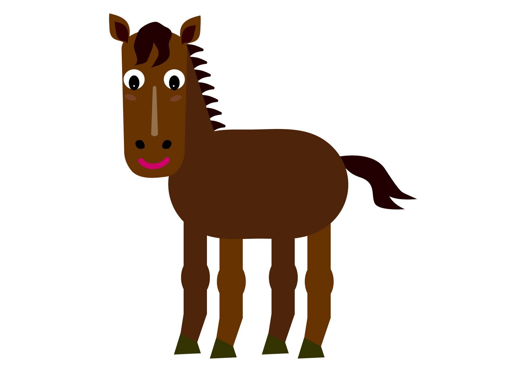 可愛い子馬のポニーの2026年賀状のシンプルな素材｜クリエーター