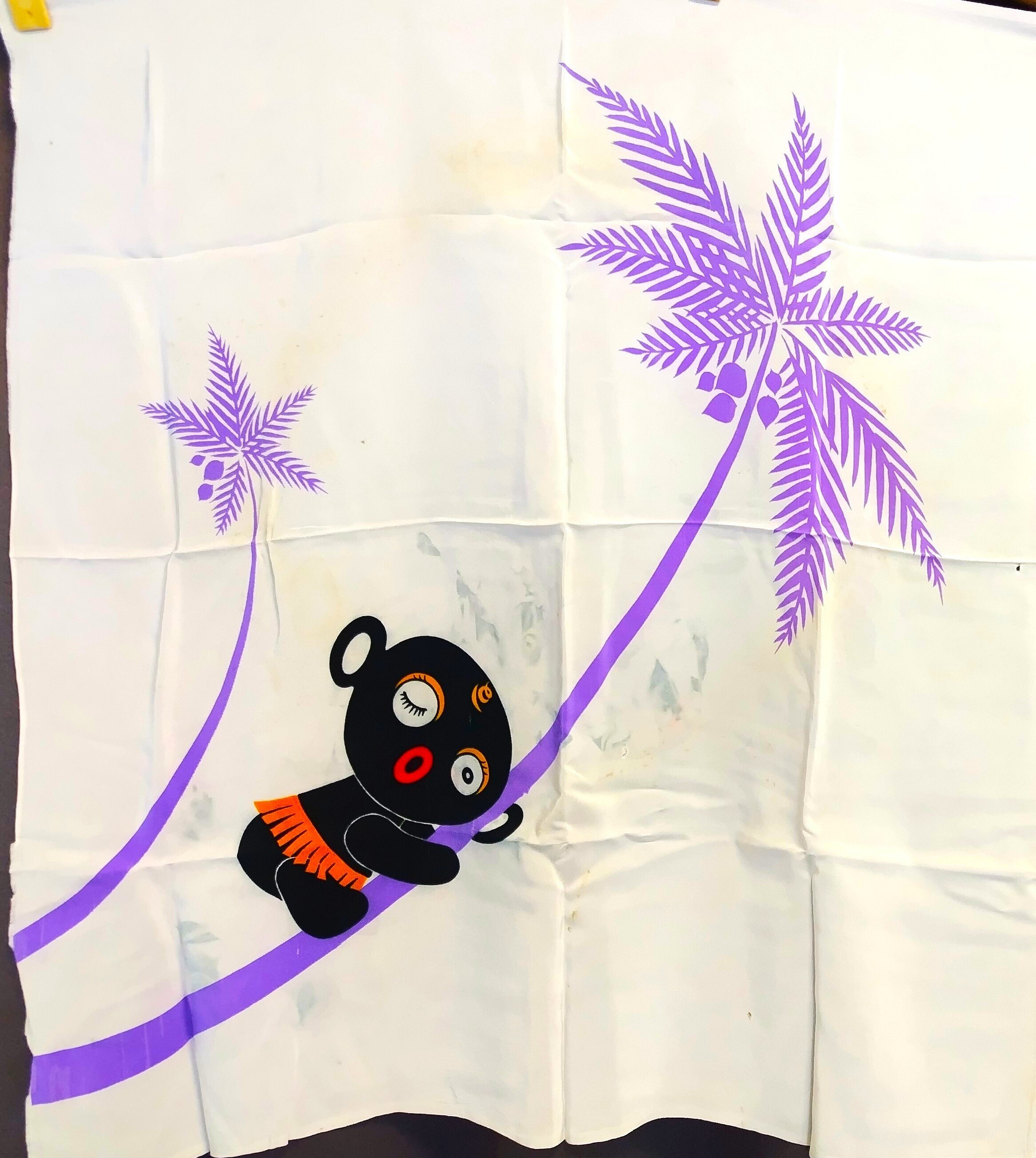 だっこちゃん 大判 スカーフ 風呂敷 昭和 レトロ　インテリア に。 だっこちゃん 大判 スカーフ 風呂敷 昭和 レトロ インテリア に