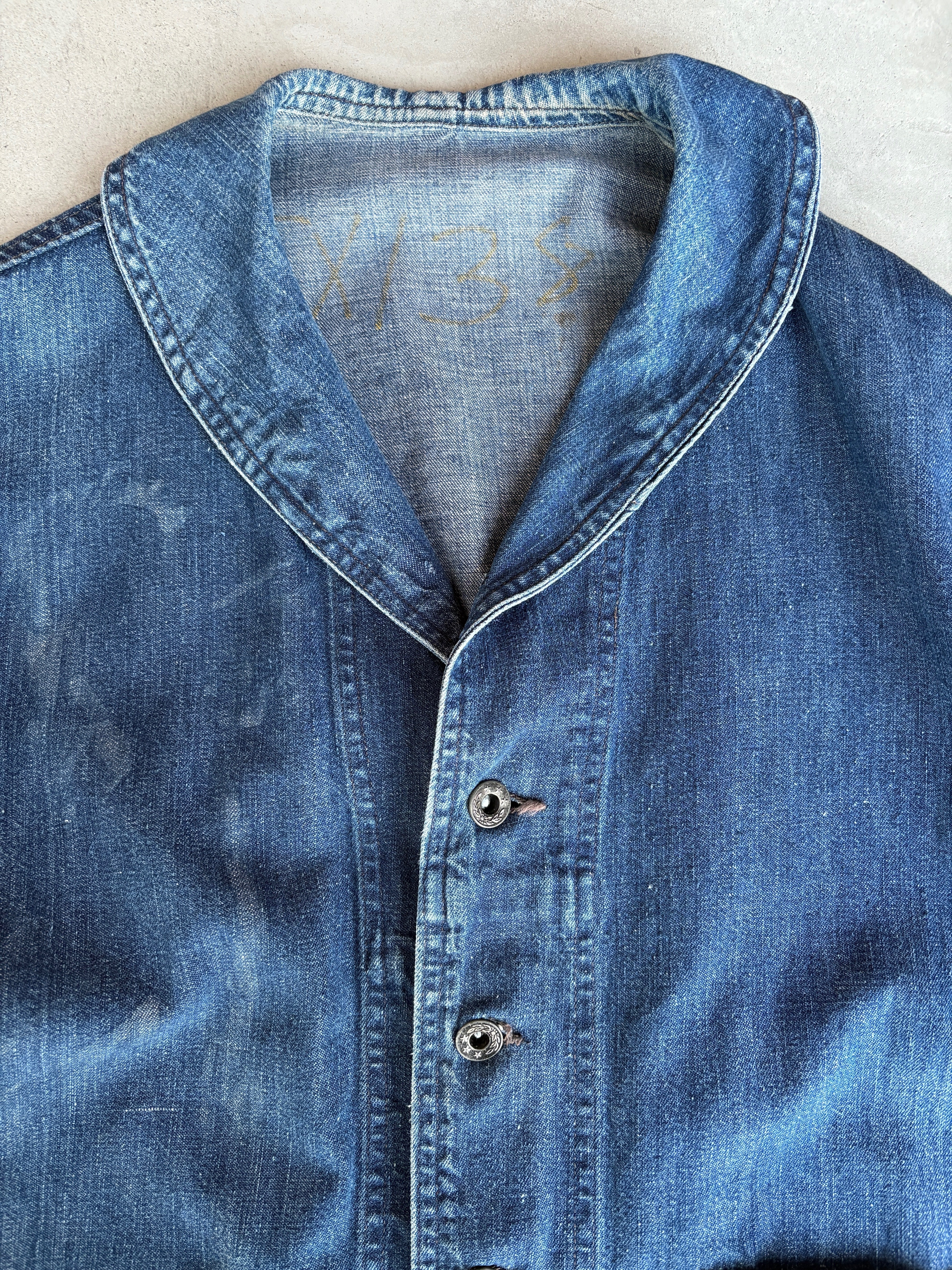 ヴィンテージ〜US NAVY ショールカラーデニムジャケットについて｜お金
