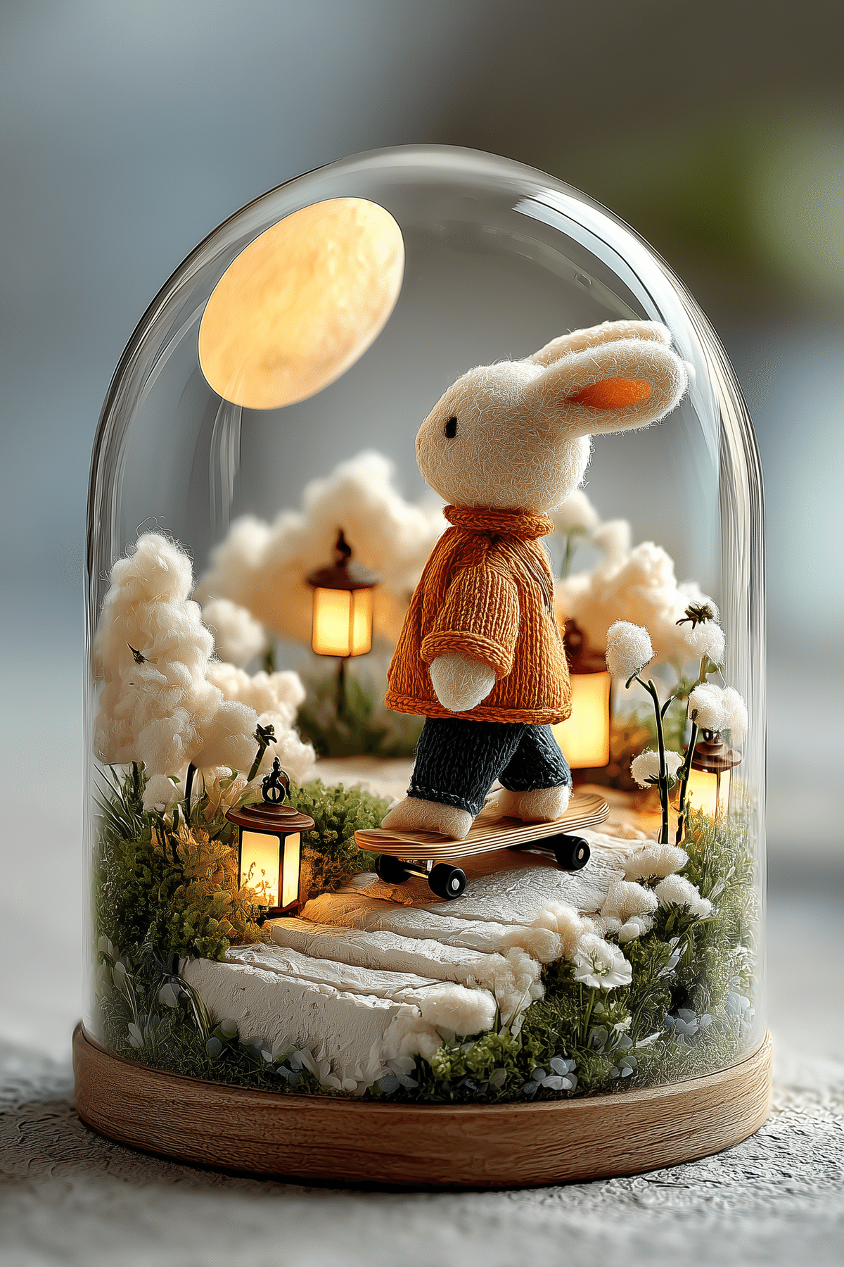 初心者でもできるAIイラスト講座｜「月夜のスケボーうさぎ」 #AI