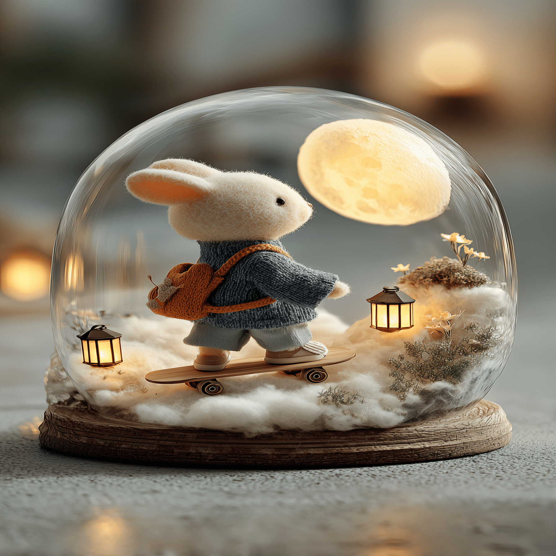 初心者でもできるAIイラスト講座｜「月夜のスケボーうさぎ」 #AI