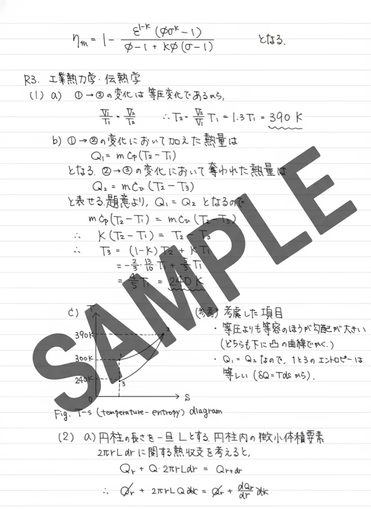 院試解答例】九州大学大学院総合理工学府修士課程 熱力学23ヵ年分｜mori