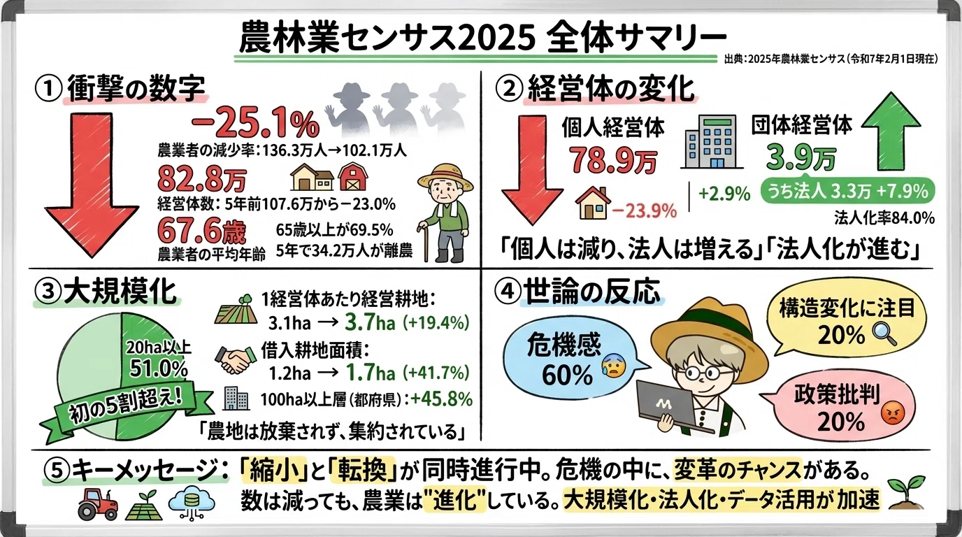 徹底解説】農林業センサス2025速報値～データが示す日本農業の現在地と