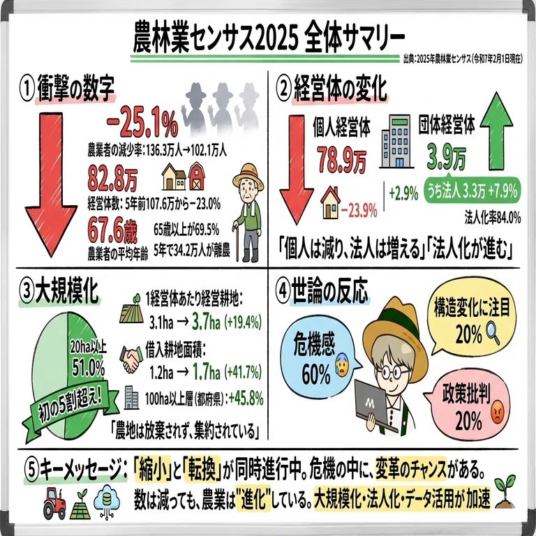 徹底解説】農林業センサス2025速報値～データが示す日本農業の現在地と