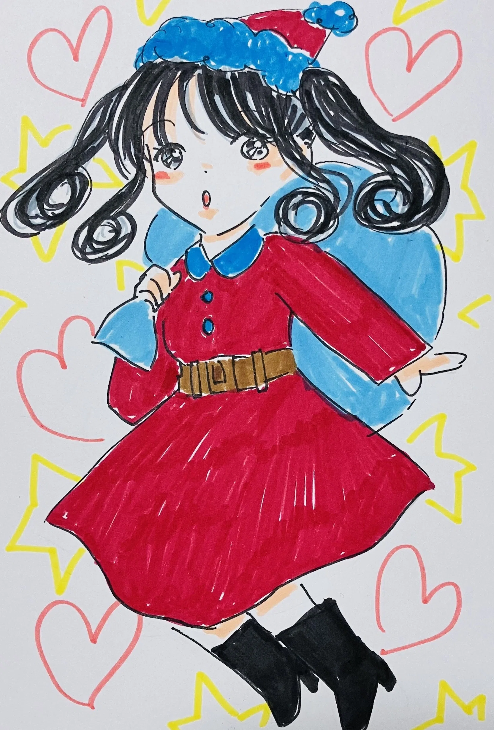 原画】創作イラスト 2025年Xmas絵 2025年クリスマスイラスト 蒼色
