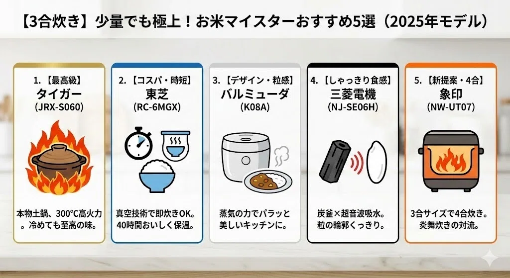 お米マイスターおすすめ炊飯器（3合/5.5合）と後悔しない選び方を解説 