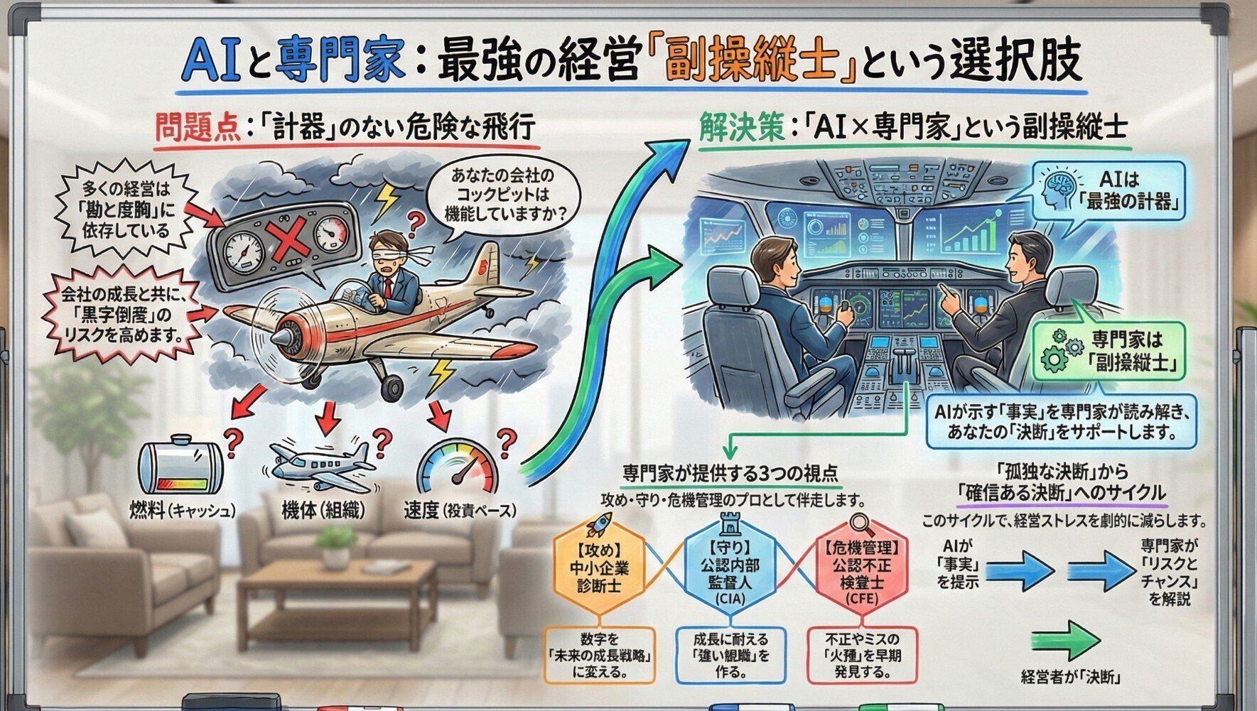 攻め」の戦略と「守り」の鉄壁。 孤独な経営者に贈る、最強の「AI×専門