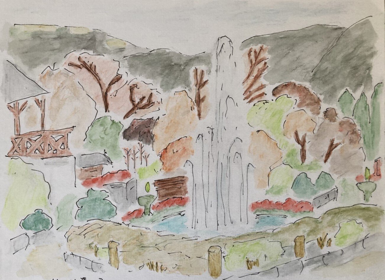 田辺　三重松　素描(デッサン画)箱根の富士 絵画 田辺 三重松 素描(デッサン画)箱根の富士 絵画