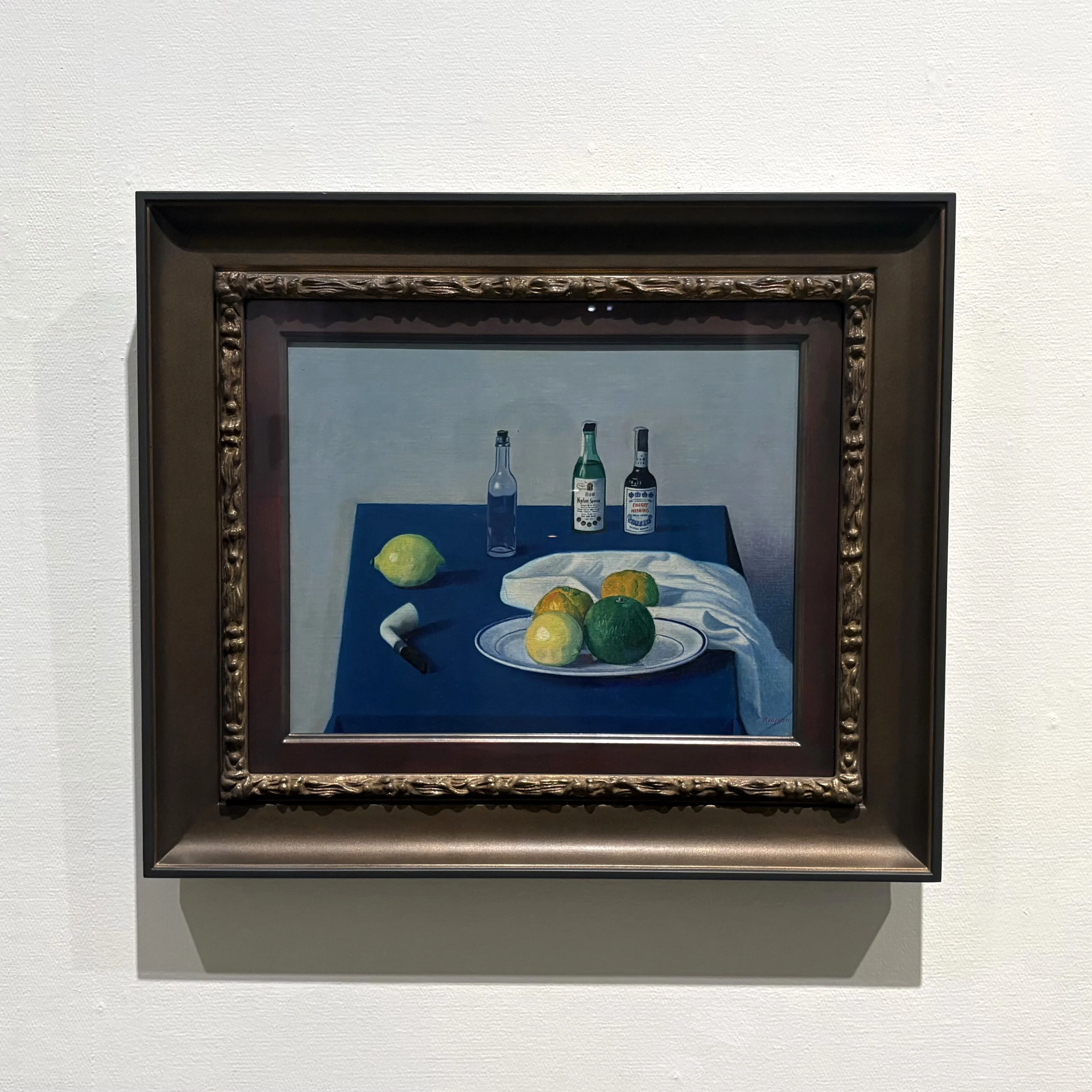 静物画 油彩 レモンとカップ　額縁つき　油絵 学生時代にみた作品⑧】長谷川潾二郎《レモンのある静物》｜きぬ