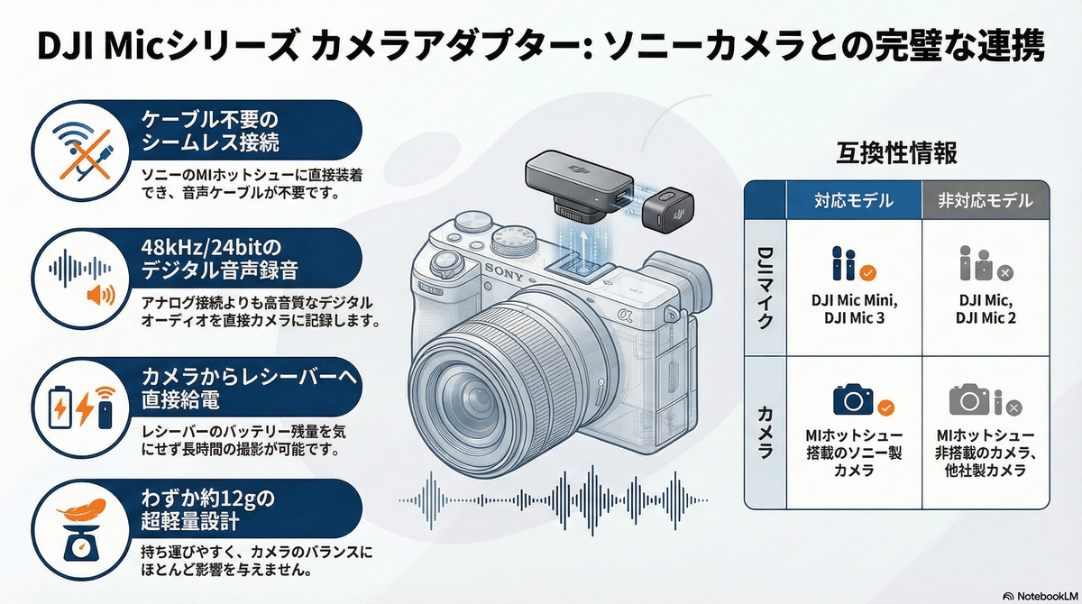 レビュー】DJI Micシリーズ カメラアダプター：ソニーMIホットシューで