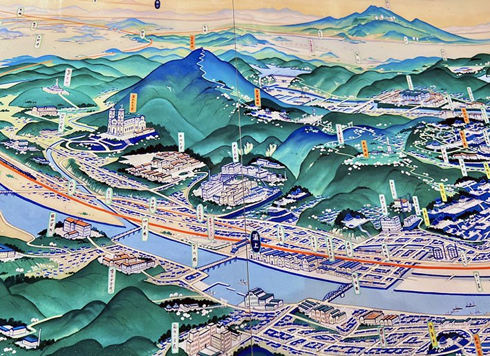 鳥瞰図絵師・吉田初三郎展（福岡市）終了｜益田啓一郎