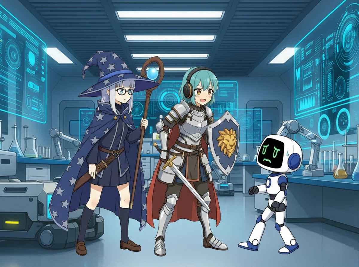 魔法使いジェミ美、戦士パイちゃん、ぐろっ君