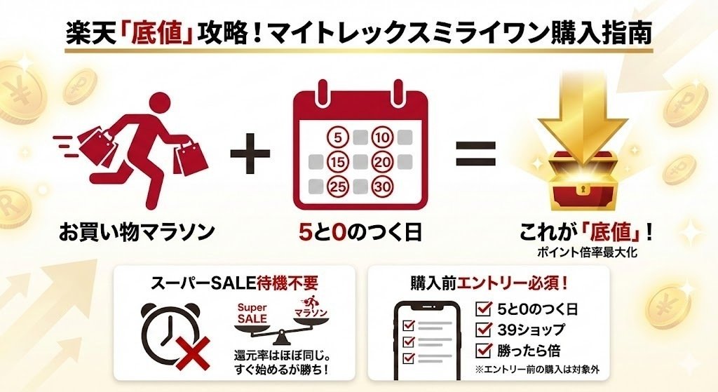 すぐに買える方は、大幅に値下げします！ マイトレックスミライワンの最安値は「楽天市場」一択！安く買う方法は