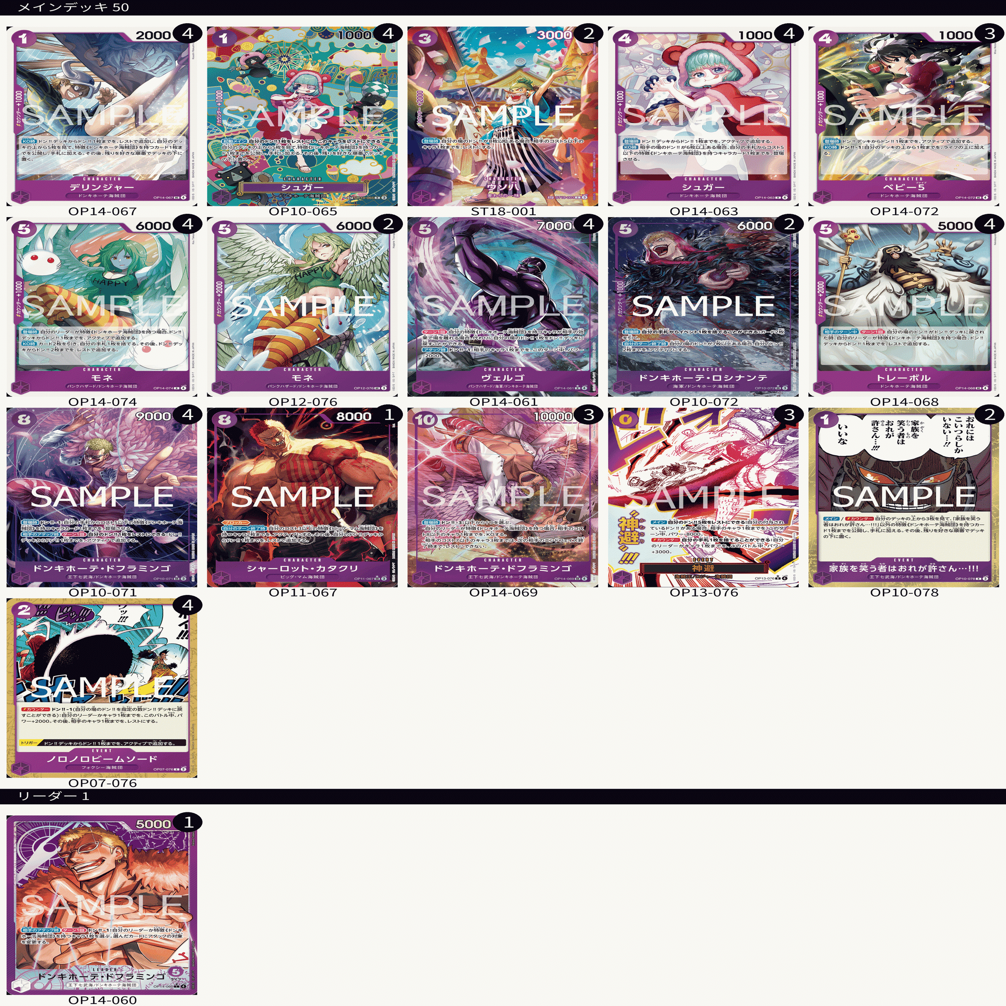 東京エリア準優勝&ベスト16 紫ドフラミンゴ徹底解剖(9対面解説)｜子犬