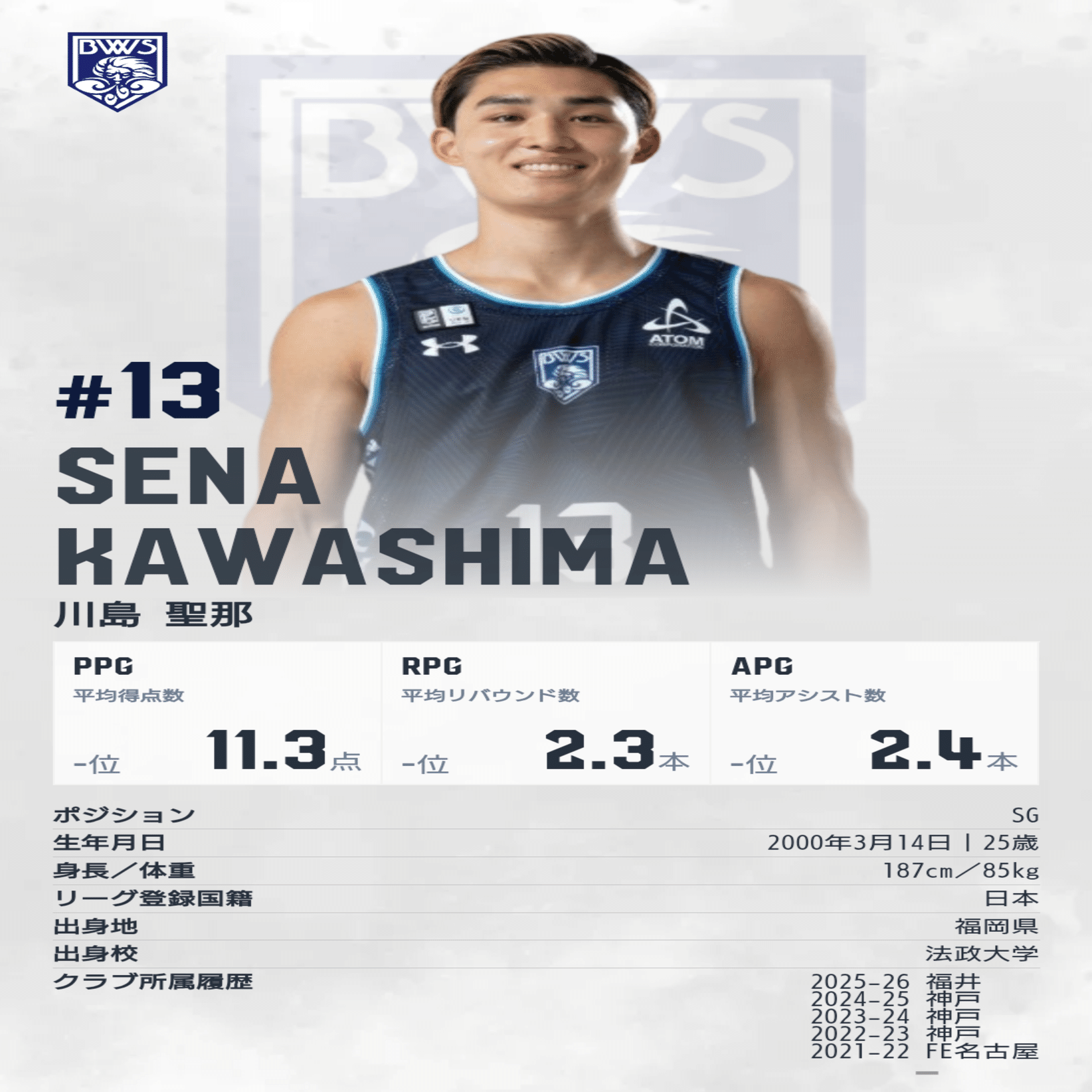 福井ブローウィンズ(鹿児島レブナイズの第11節の相手)について｜薩マン