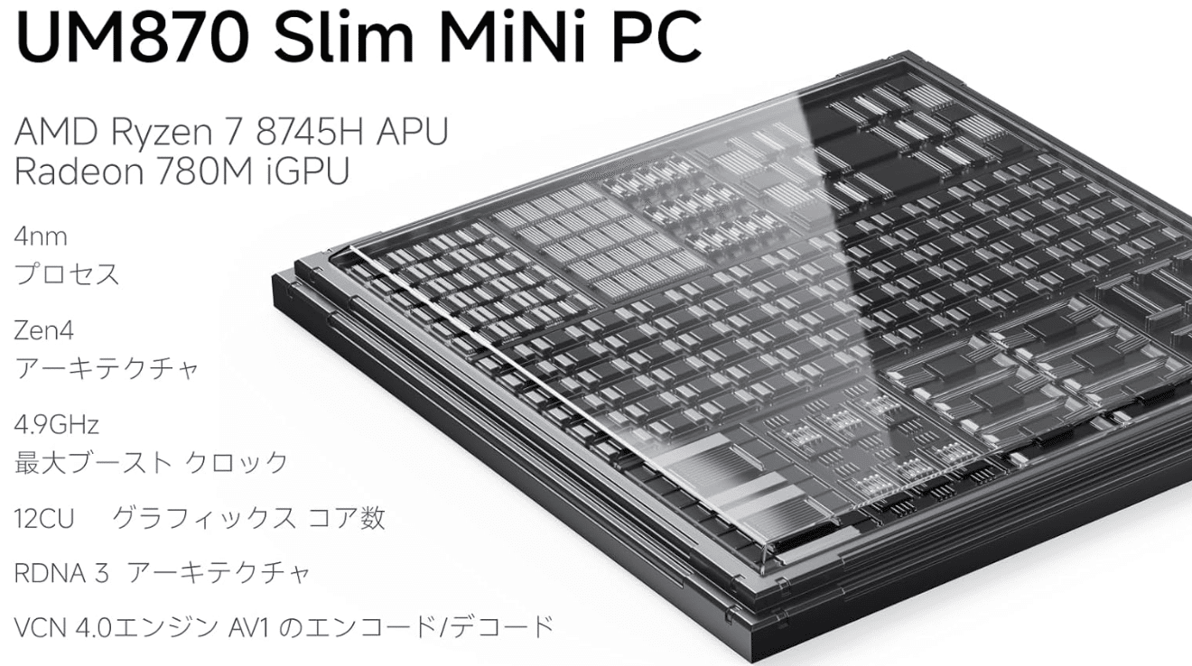 Minisforum UM870 Slimレビュー｜Ryzen 7 8745H搭載ミニPCは仕事も
